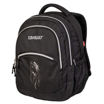 Studentský batoh Target, Černý, 2v1, potisk koně
