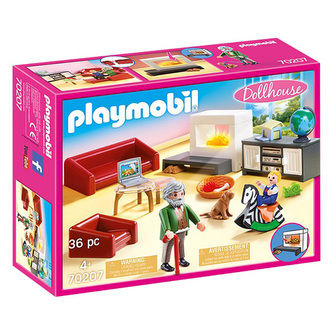Obývací pokoj s krbem Playmobil, Domečky pro panenky a příslušenství, 36 dílků