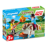 Starter Pack koňská stáj doplňkový set Playmobil, Jezdecký dvůr, 19 dílků