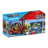 Vysokozdvižný vozík s nákladem Playmobil, Nákladní doprava, 32 dílků