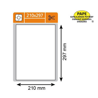 Samolepící etikety A4, Print etikety 210 x 297 (A4) - bílá / 100ls