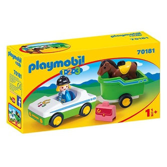 Auto s přívěsem pro koně Playmobil, 1.2.3, 5 dílků
