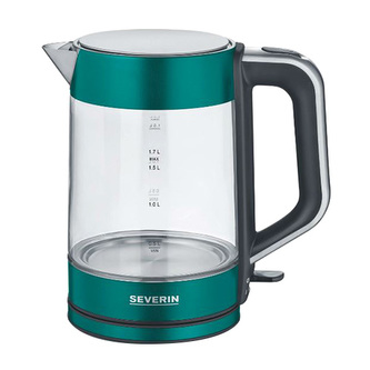 Rychlovarná konvice Severin, WK 9268, Inox Green, skleněná, objem 1,7 l, 2 200 W