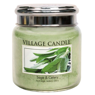 Svíčka ve skleněné dóze Village Candle, Svěží šalvěj, 454 g