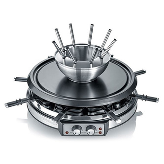 Raclette-Fondue kombinace Severin, RG 2348 - 2v1 raclette a fondue, 1900 W, 8 pánviček Raclette-Fondue kombinace Severin, RG 2348 - 2v1 raclette a fondue, 1900 W, 8 pánviček