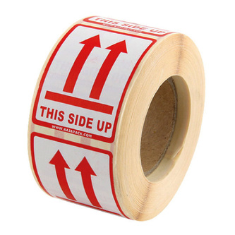 Signaližační štítky na obaly, Rozměry: 38 x 51mm, This Side Up, 500 ks