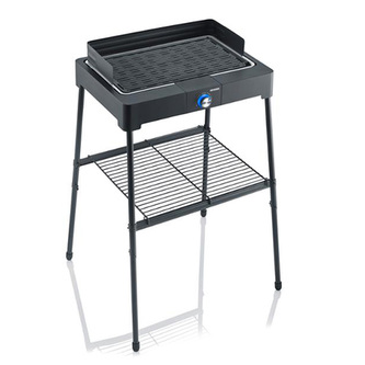 Gril Severin, PG 8563 - stojanový, větrný štít, litinový rošt, termostat, 2200 W
