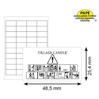 Samolepicí etikety 48.5 x 25.4 mm, Village Candle < 35H