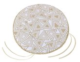 Sedák Adéla kulatý hladký - trojúhelníky béžové - průměr 40 cm, výška puru 2 cm
