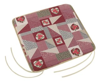 Sedák EMA hladký - patchwork bordový - 40x40 cm, hladký