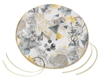 Sedák EMA kulatý hladký - trojúhelníky šedé - průměr 40 cm, výška puru 2 cm