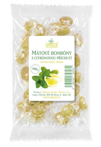 Grešík Mátové bonbóny s citrónovou příchutí 100 g