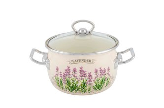 BUCLATÝ HRNEC "LEVANDULE"SE SKL.POKLICÍ 3,5L,SMALT