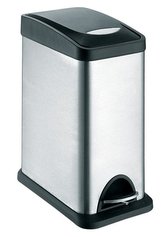 Koš na odpadky nerezový s plastovým víkem, objem 8 l, 15,5 x 40 cm