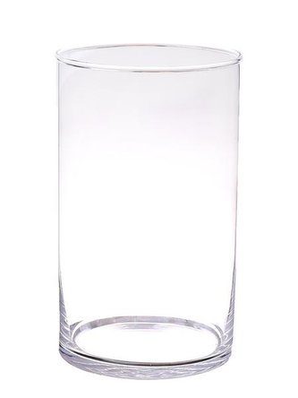 VÁZA "FRIDIE" 12X20CM, SKLO, ČIRÁ