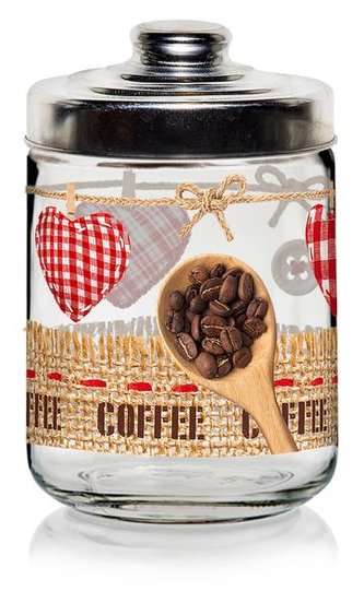 DÓZA SKLO S VÍČKEM NA KÁVU 800ML,VALENTINA DEK.SRD