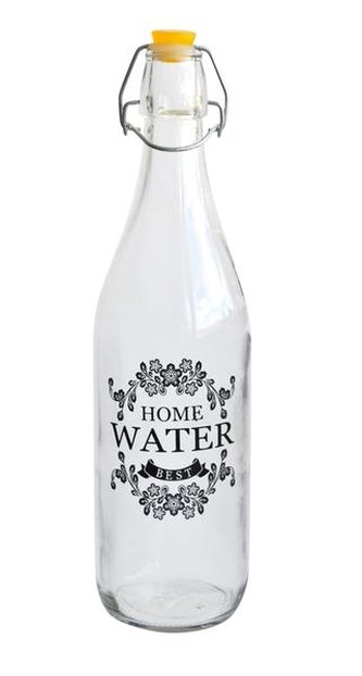 LÁHEV SKLENĚNÁ S UZÁVĚREM, POTISK, 950ML