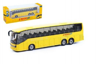 Autobus RegioJet kov/plast 18,5cm na zpětné natažení v krabičce