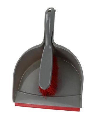 SMETÁČEK S LOPATKOU ČERVENÁ/ŠEDÁ 31X22X10CM