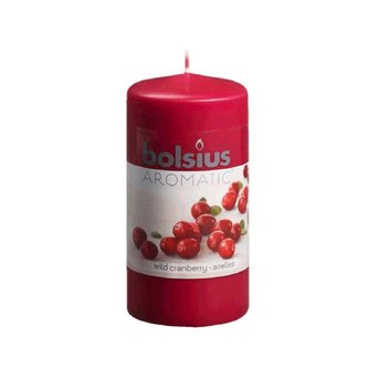 Svíčka válce brusinka, 5,9 x 12,1 cm