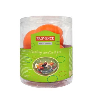 Svíčky plovoucí 8 ks oranžová,  4, 3 x 2, 8 cm