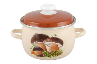 BUCLATÝ HRNEC "HOUBY" S POKLICÍ 3,5 L, SMALT
