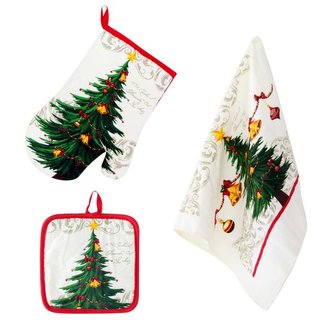 KUCHYŇSKÝ VÁNOČNÍ SET-UTĚRKA, CHŇAPKA, RUKAVICE