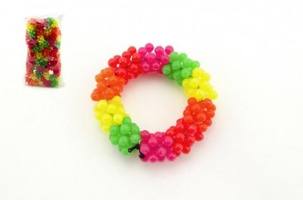 Náramek korálkový plast mix barev 10ks v sáčku