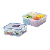 Dóza na potraviny LOCK čtvercová s přihrádkou 15 x 155 x 60mm, 870 ml