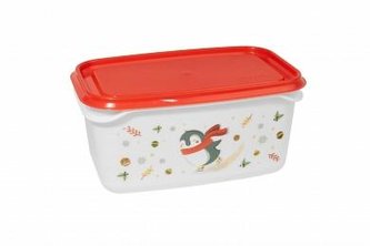 DÓZA S VÍČKEM VÁNOČNÍ MOTIV 16x10x7,7CM PLAST 0,5L