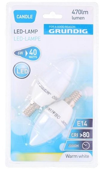 ŽÁROVKA LED SVÍČKA 2KS 6W E14 4000K STUDENÁ BÍLÁ