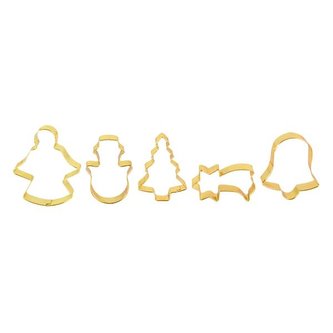 SADA VYKRAJOVÁTEK - VÁNOČNÍ, 5KS, 5CM, ZLATÉ