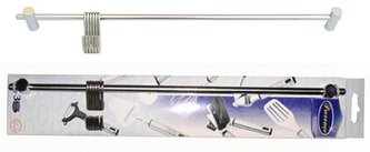 Tyč na zavěšení,  6 háčků,  nerez,  40 x 3, 3 cm