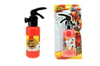 Hasič/Hasící přístroj stříkací vodu plast 23cm na kartě