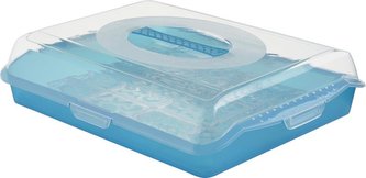 DÓZA S VÍKEM, 45X35X11CM, SYTĚ MODRÁ