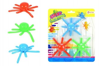 Chobotnice sliz lezoucí po skle 3ks plast 8cm na kartě