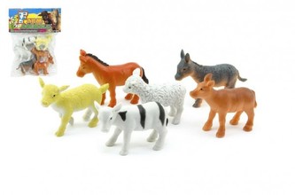 Zvířátka mláďata domácí farma plast 6ks v sáčku 18x23x3cm