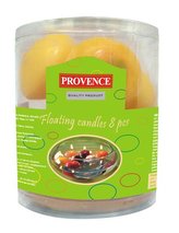 Svíčky plovoucí 8 ks žlutá,  4, 3 x 2, 8 cm