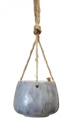 Závěsný květináč šedý s patinou