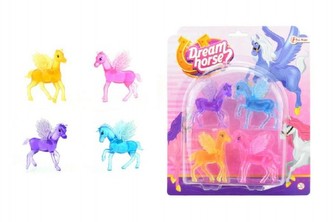 Kůň s křídly plast 6cm 4ks na kartě