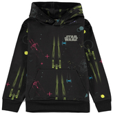 Dětská mikina s kapucí Star Wars|Hvězdné války: Colored Ships (výška 146-152 cm) černý polyester