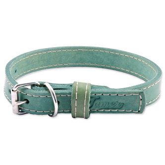 Obojek TAMER kožený 1,9 / 35 cm zelený