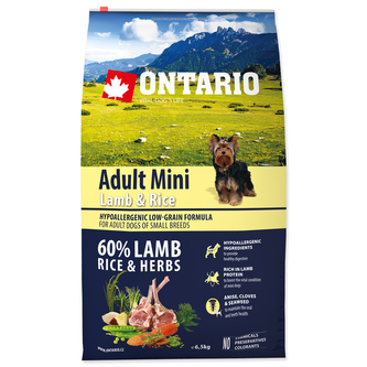 ONTARIO Dog Adult Mini Lamb & Rice
