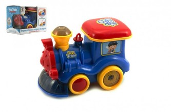 Vláček/Mašinka kouřící plast 18cm na baterie se světlem se zvukem v krabici