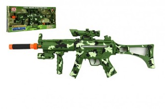 Samopal plast 60cm na baterie se světlem se zvukem v krabici