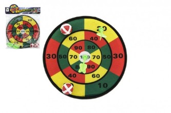 Terč na suchý zip 28cm 2 šipky + míčky 2ks v sáčku