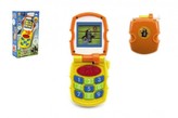 Krtkův mobil telefon měnící obrázky Krtek žlutý plast se světlem a se zvukem v krab. 12x21x5cm 6m+