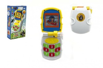 Krtkův mobil telefon měnící obrázky Krtek bílý plast se světlem a se zvukem v krab. 12x21x5cm 6m+