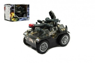 Tank narážecí plast 13cm na baterie se zvukem se světlem v krabičce