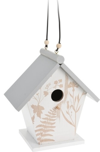 Dřevěná ptačí budka šedá 22x20,5x11,5 cm